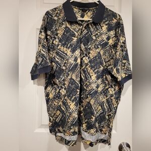 Vintage 90s Y2K Nike Golf Abstract Crazy Design Polo All Over Print XL